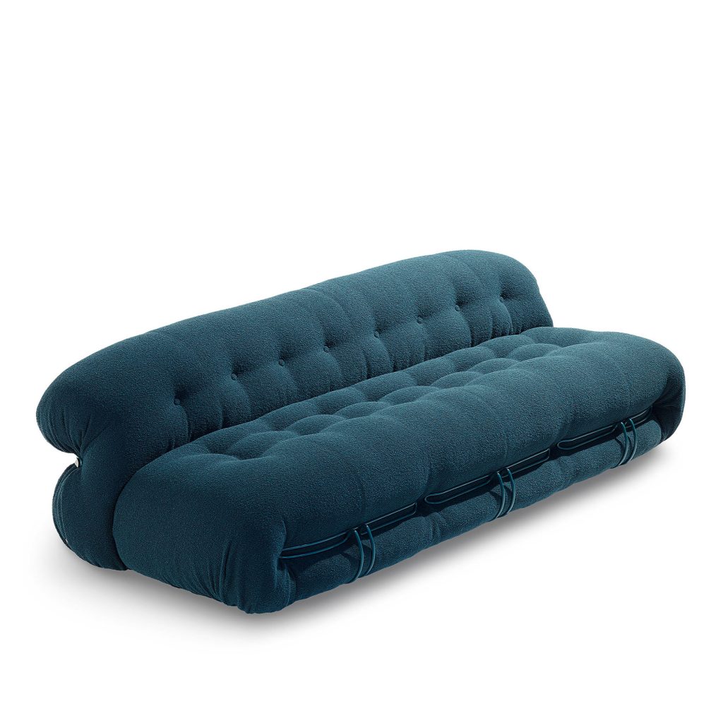 3-sits soffa – Soriana 3-sits Glossy Emerald Grön / Luxor Smeraldo 029 – Blå