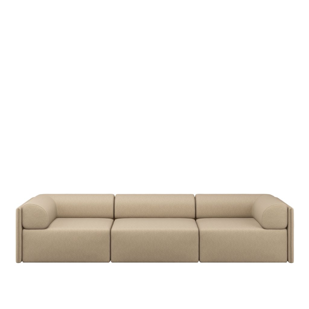 3-sits soffa – Palo Block 3-sits Låg Rygg Med armstöd Beige – Beige