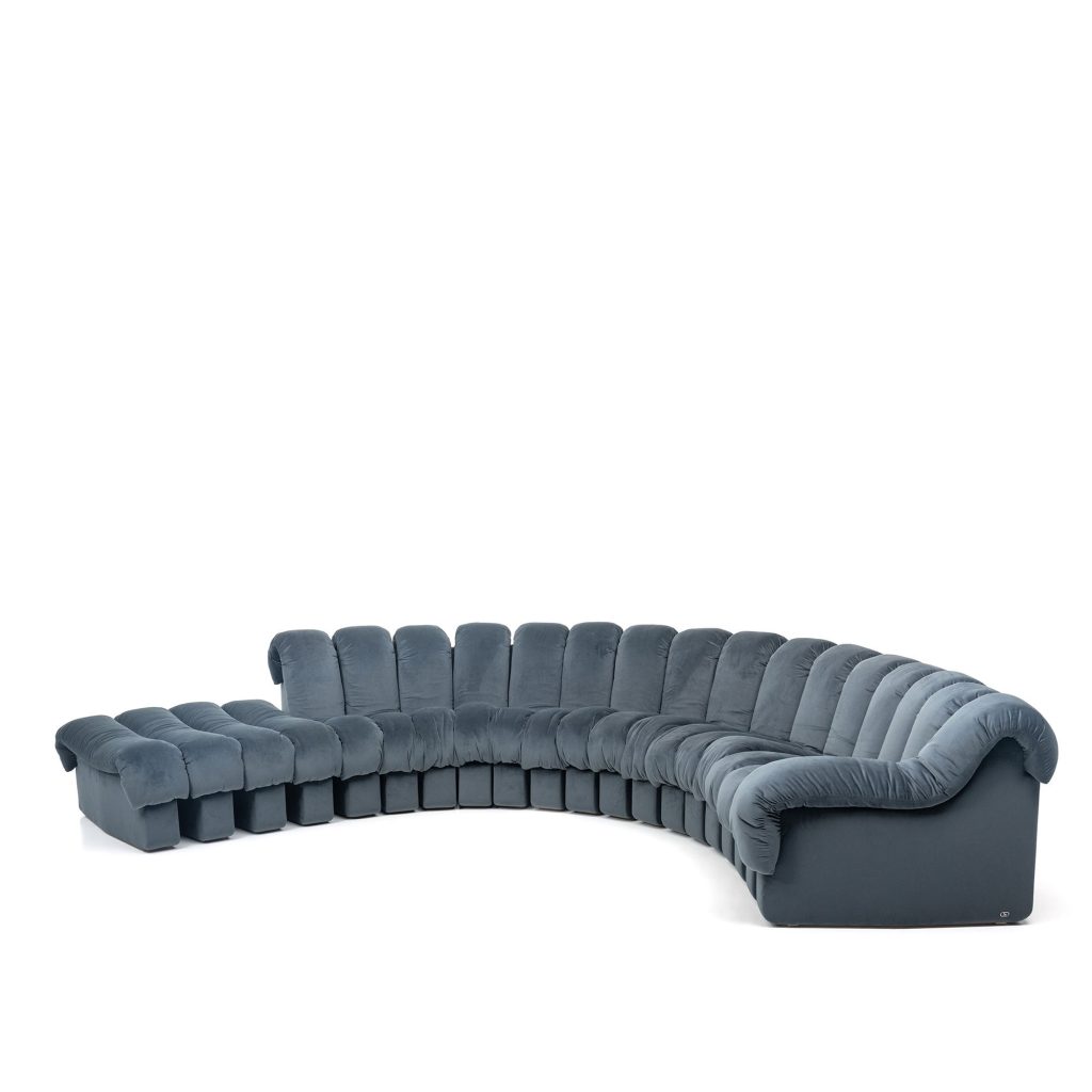 Modulsoffa – DS-600 Modulsoffa System, Tyg Kat. Velour Col. 7714-121 – Blå