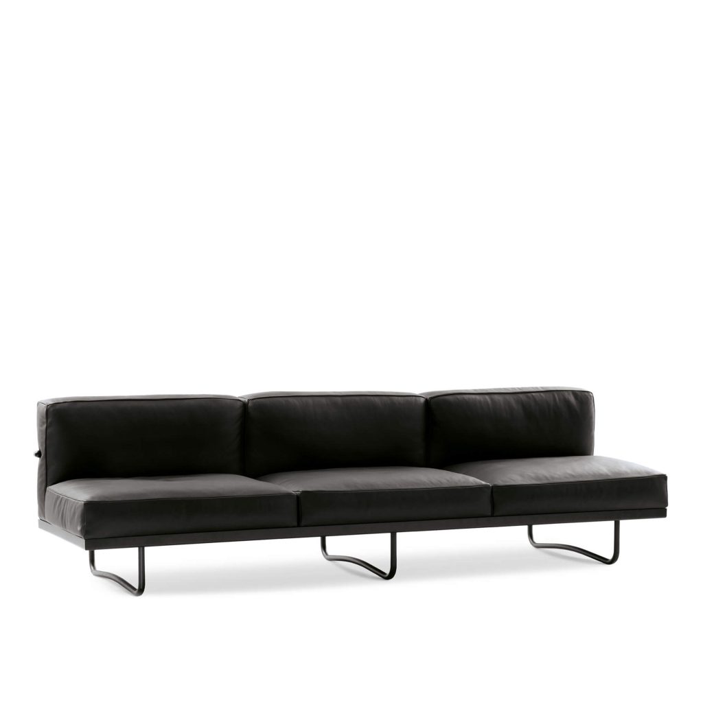 3-sits soffa – LC5 3-sits, Svart Enamel Ram, LCX 13X414 – Svart
