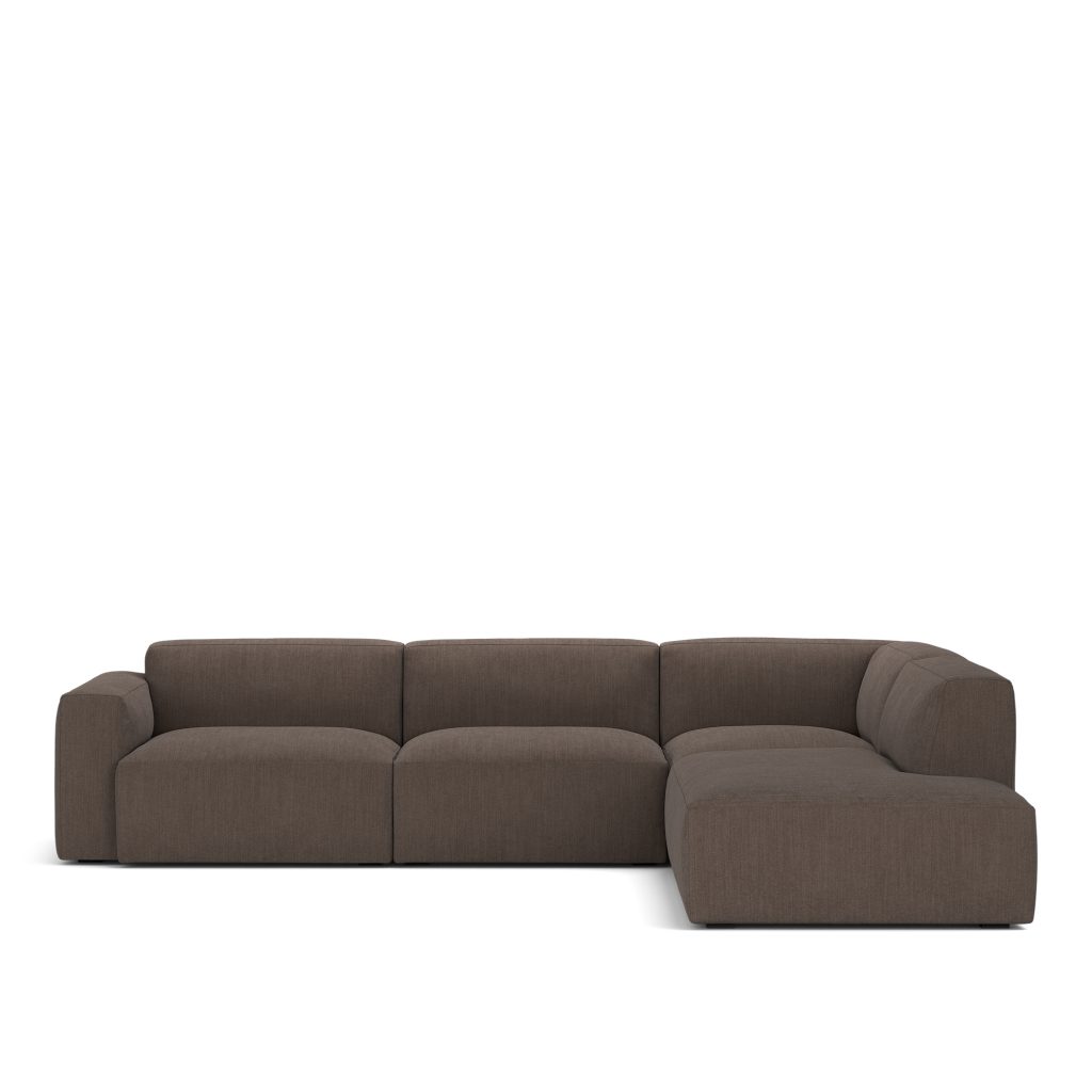 Hörnsoffa – Brick 4-sits Hörn Öppen ände Höger Shadow Mörk Brun Avtagbar klädsel