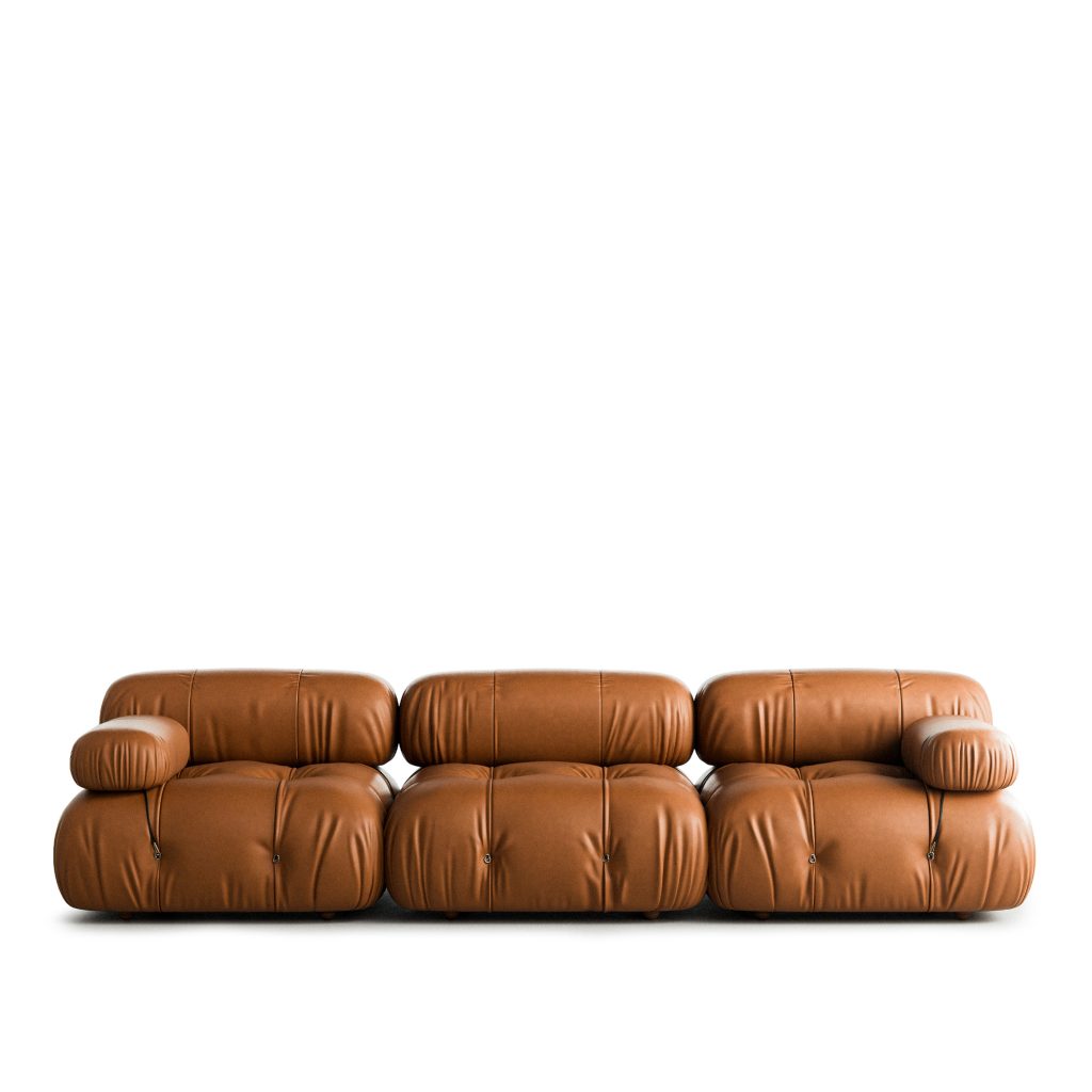 3-sits soffa – Camaleonda 3-sits Med Armstöd Bredd 96 cm, Läder Kat. Kasia 310 – Brun