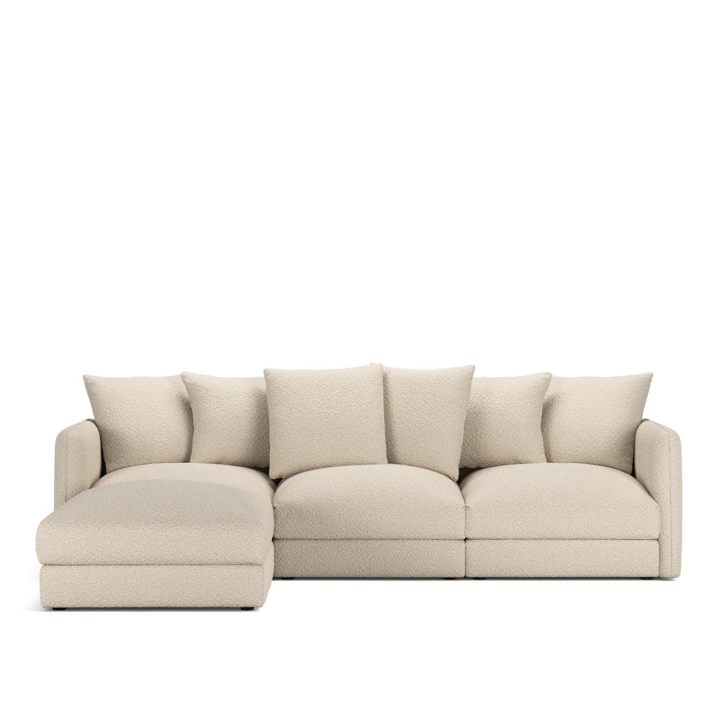 3-sits soffa – Pavarotti 3-sits Med Ottoman Ascot Vit Avtagbar klädsel