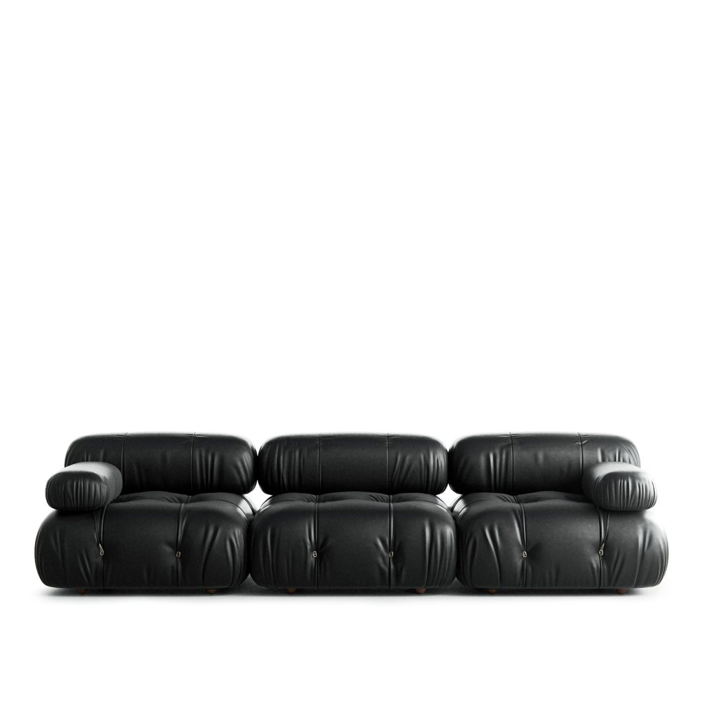 3-sits soffa – Camaleonda 3-sits Med Armstöd Bredd 96 cm, Läder Kat. Kasia KS153 – Svart
