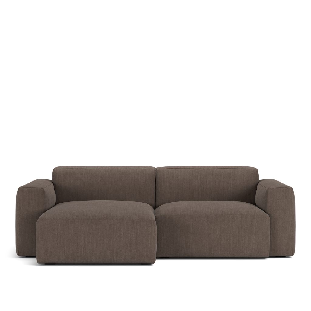 Divansoffa – Brick 2-sits Schäslong Vänster Shadow Mörk Brun Fast klädsel – Brun