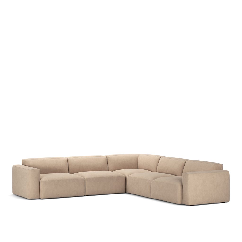 Hörnsoffa – Brick 5-sits Hörn Shadow Beige Fast klädsel – Beige