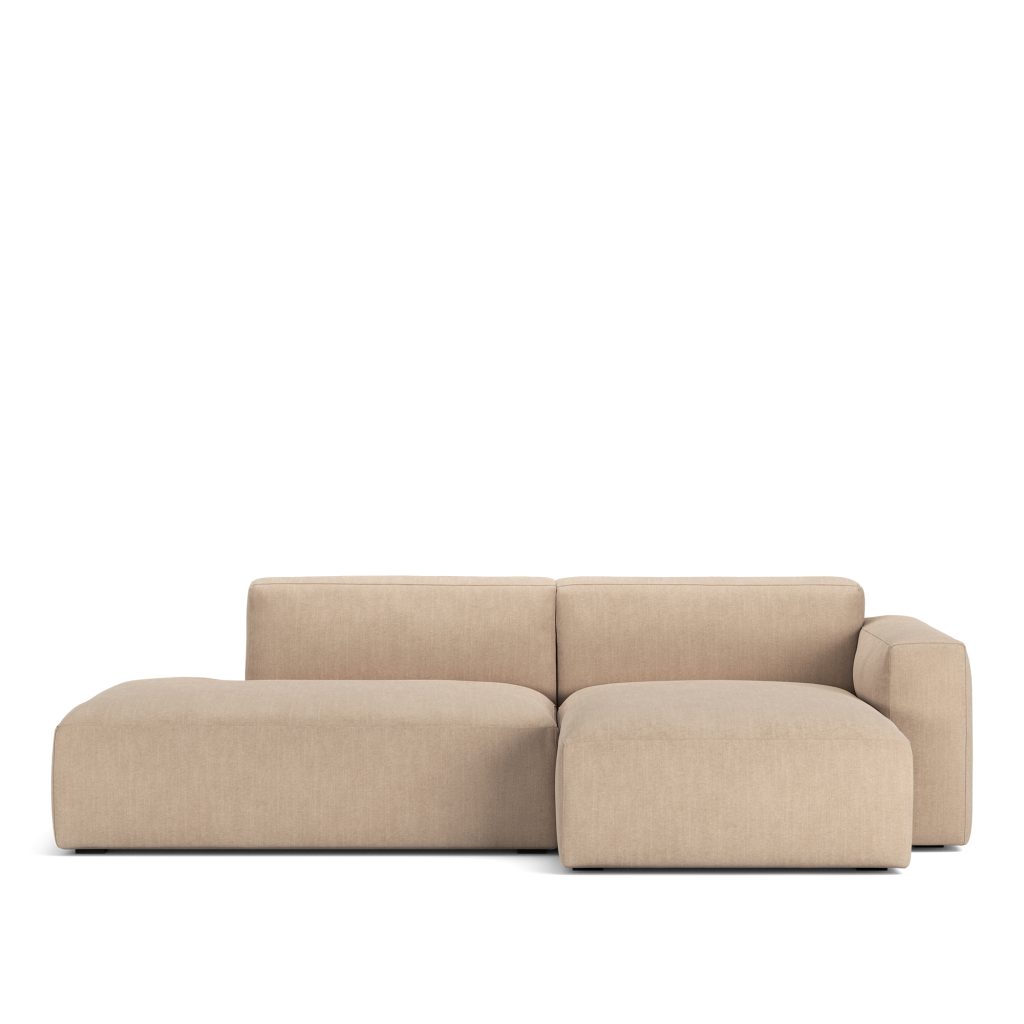 Divansoffa – Brick 2-sits Schäslong Öppen ände Vänster Shadow Beige Avtagbar klädsel – Beige