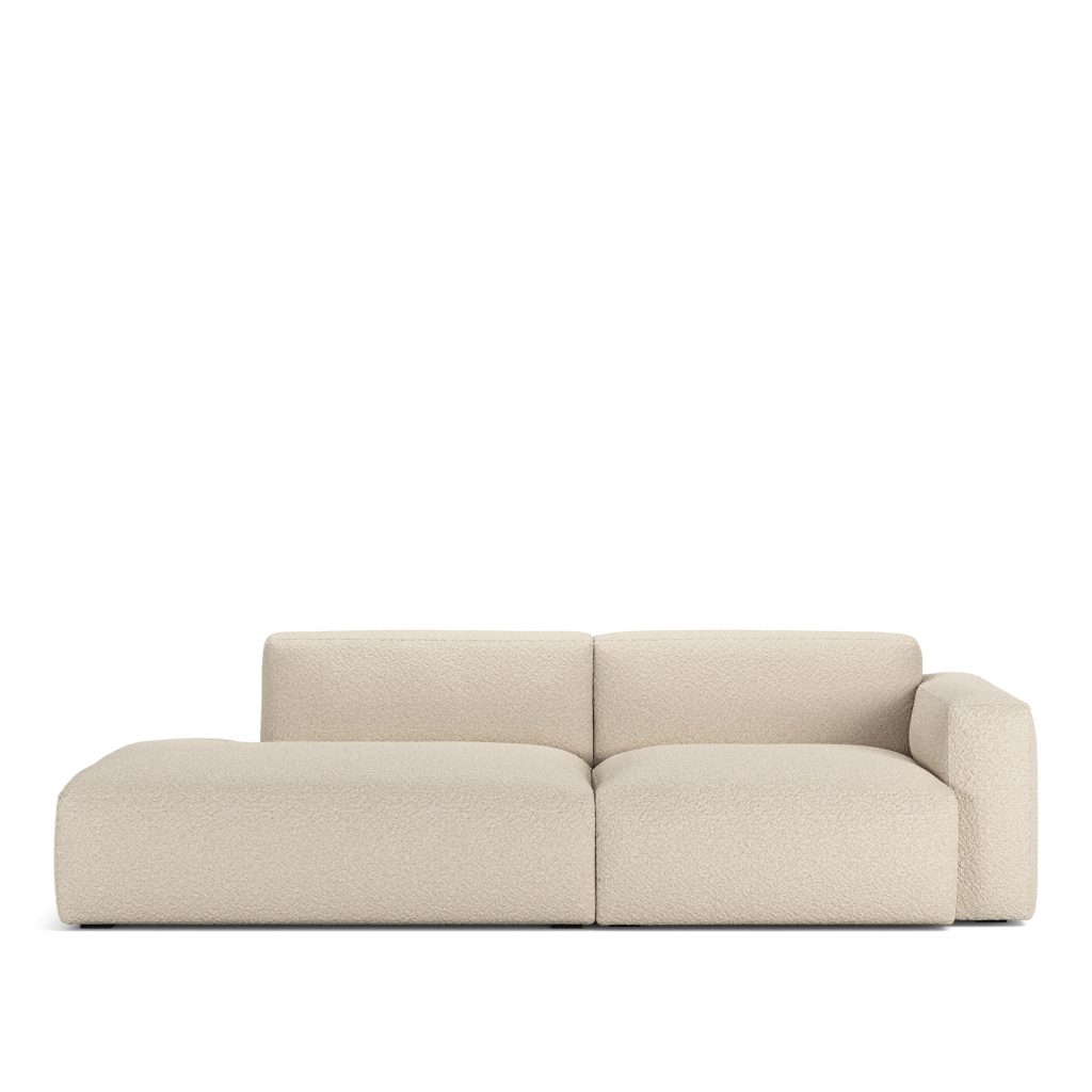 2-sits soffa – Brick 2-sits Öppen ände Vänster Ascot Vit Avtagbar klädsel – Vit