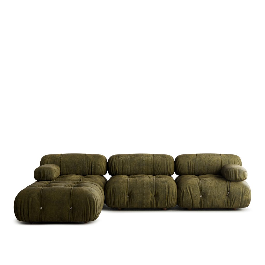Divansoffa – Camaleonda 3-sits Med Divan, Tyg Kat. Extra Enia 400 – Grön