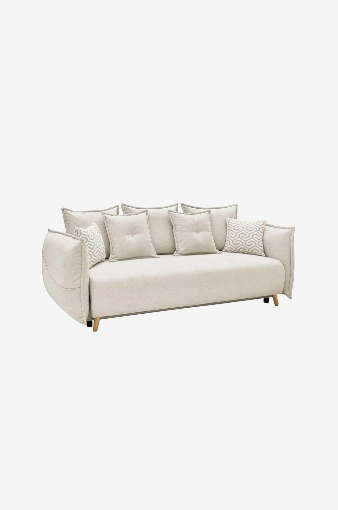 3-sits soffa – bäddsoffa Puffy – Vit