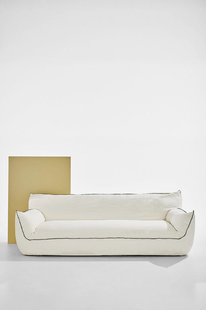 4-sits soffa – Gia soffa i linne, 3,5 sits – Vit