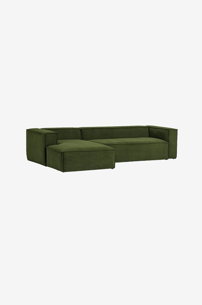 3-sits soffa – Blok 3-sits med vänster schäslong – Grön