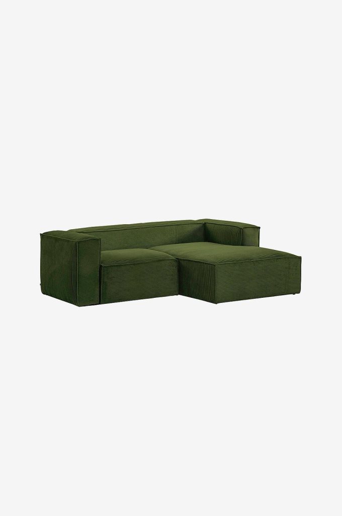 2-sits soffa – 2-sits schäslong på höger sida Blok 240 cm – Grön