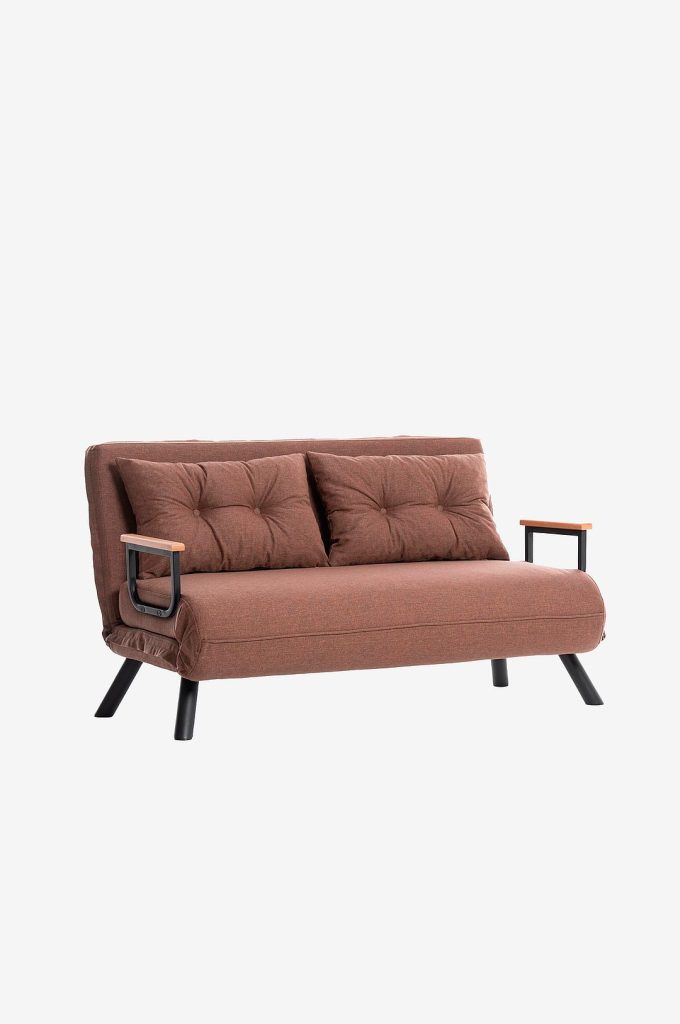 Bäddsoffa – 2-sits, Sando – Brun