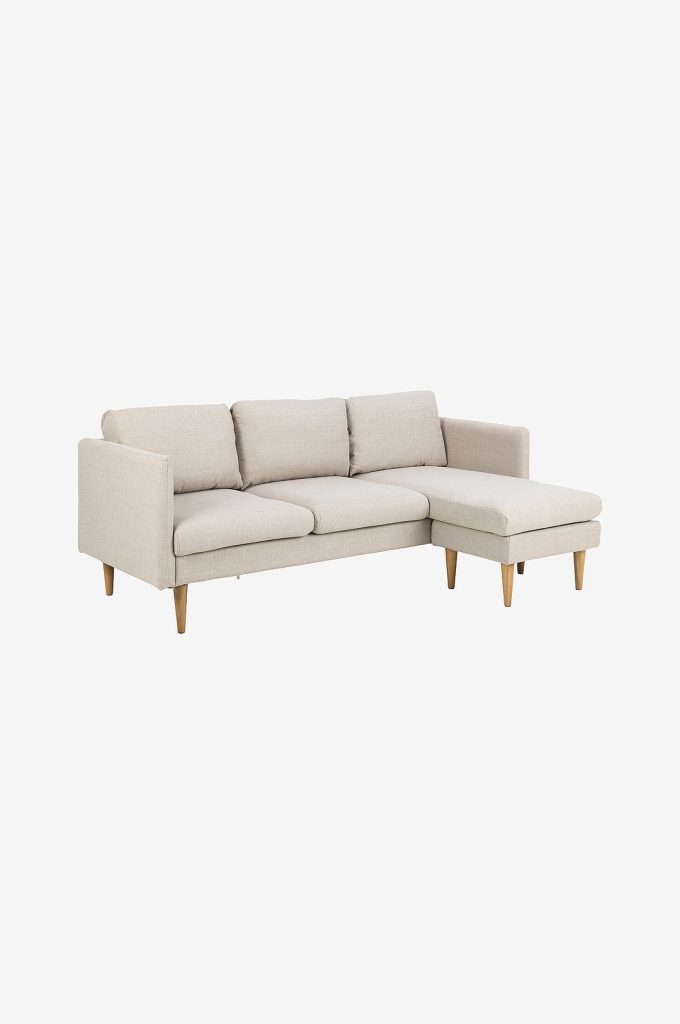 Divansoffa – 2-sits med schäslong Milly – Natur