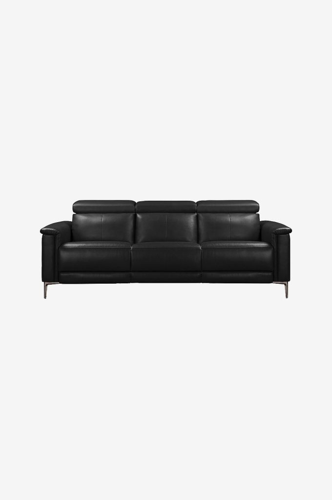 3-sits soffa – med 2 elektriska vilstolar Lund – Svart