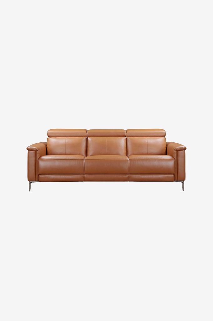 3-sits soffa – med 2 manuella vilstolar Lund – Brun