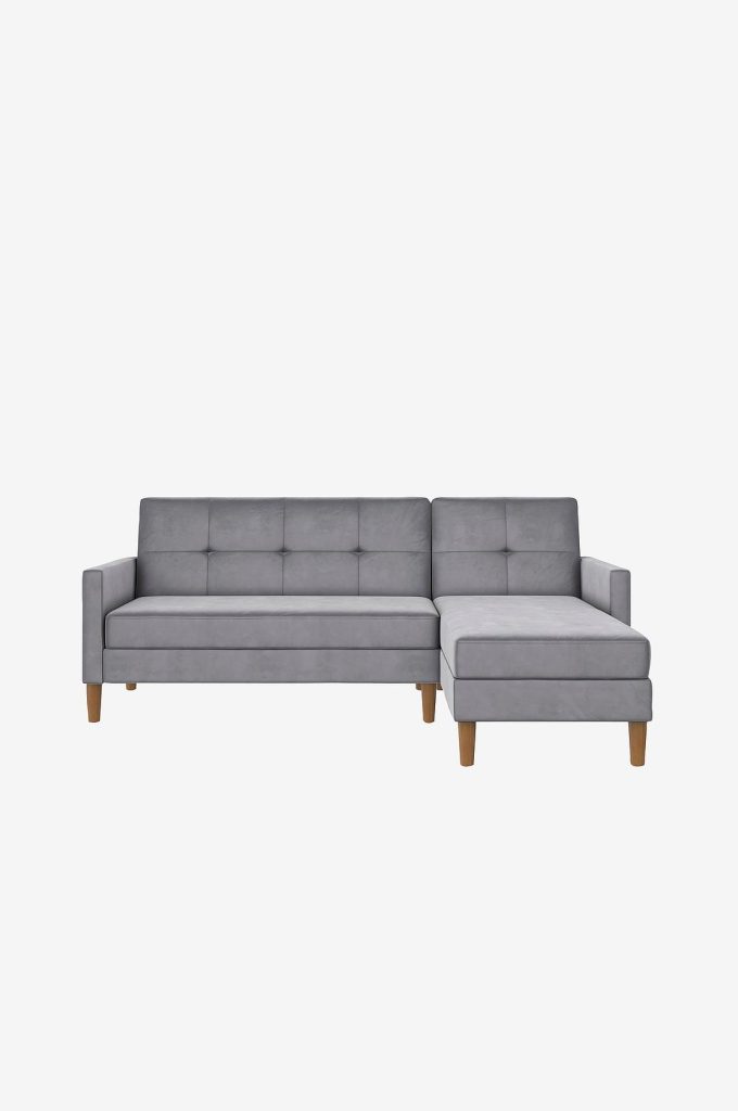 Bäddsoffa – Schäslong Bäddsoffa med förvaring Lilly – Grå (8 049 kr)