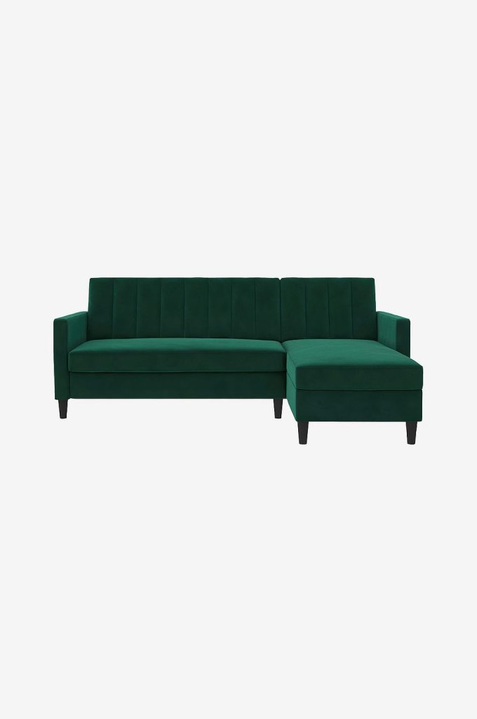 Bäddsoffa – 3-sits med schäslong Celine – Grön