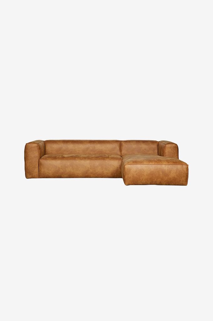 Divansoffa – Bean, höger eco läder – Brun