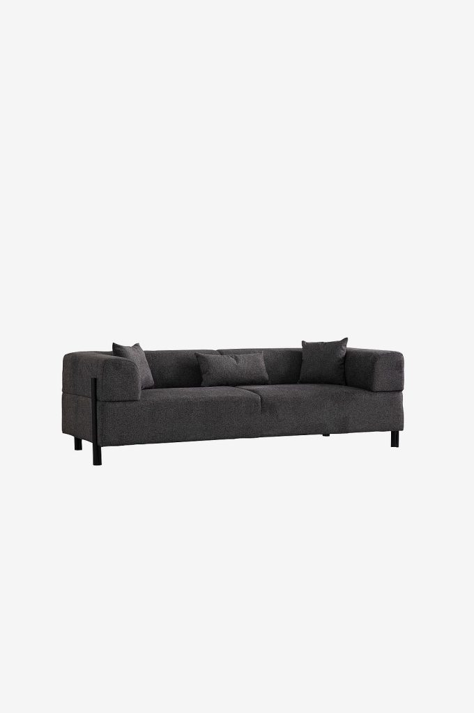3-sits soffa – med 3 sittplatser Gio – Grå