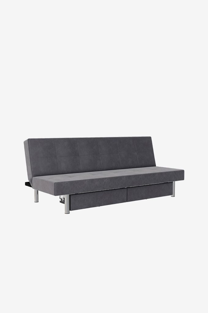 2-sits soffa – Futon med förvaring Erica – Grå (5 699 kr)