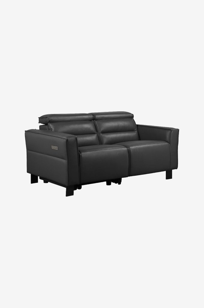 2-sits soffa – 2-sits 1 elektrisk recliner Carpari – Svart