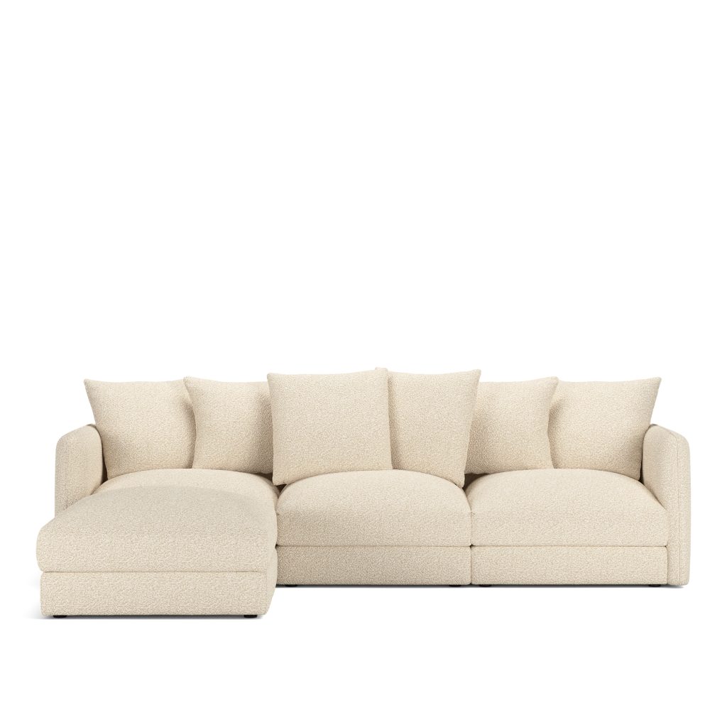3-sits soffa – Pavarotti 3-sits Med Ottoman Vellus 04 Fast klädsel