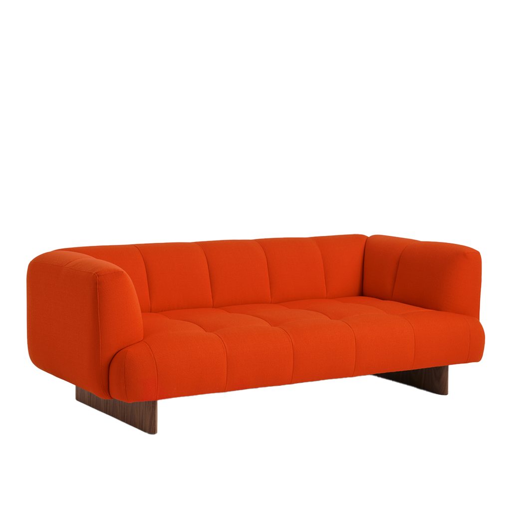 2-sits soffa – Quilton Lift 2-sits Water-Based Lacquered Valnöt Base Full – Röd
