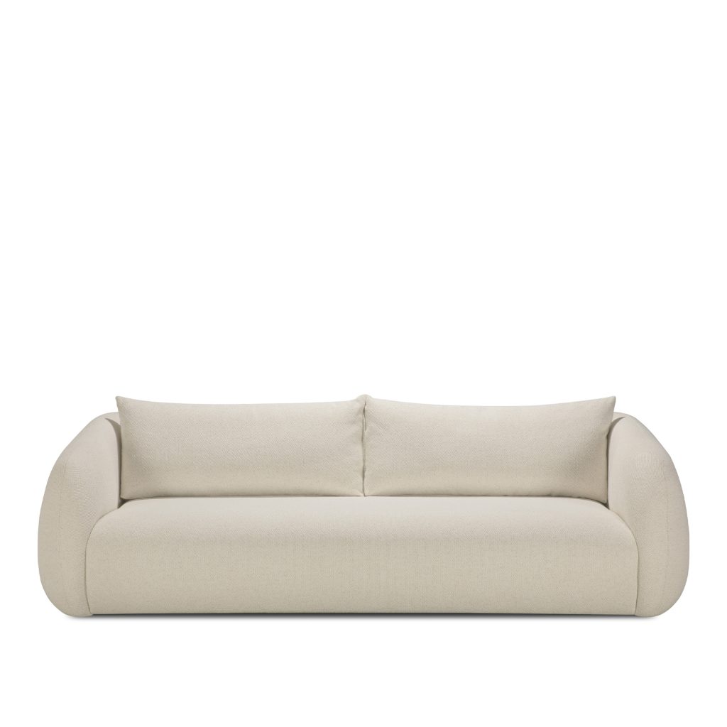 3-sits soffa – Figur, Chalk Tyg, 3-sits 107 x 244 cm – Träfärgad