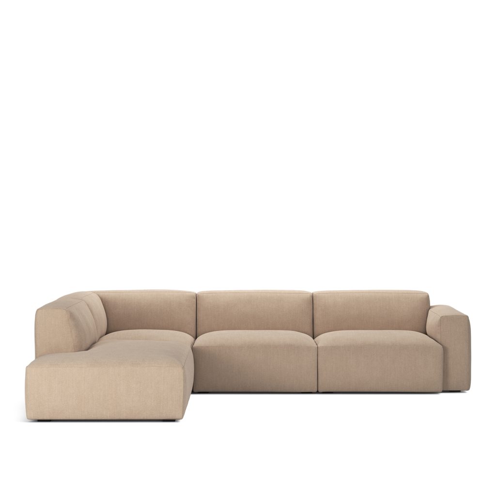 Hörnsoffa – Brick 4-sits Hörn Öppen ände Vänster Shadow Beige Avtagbar klädsel – Beige
