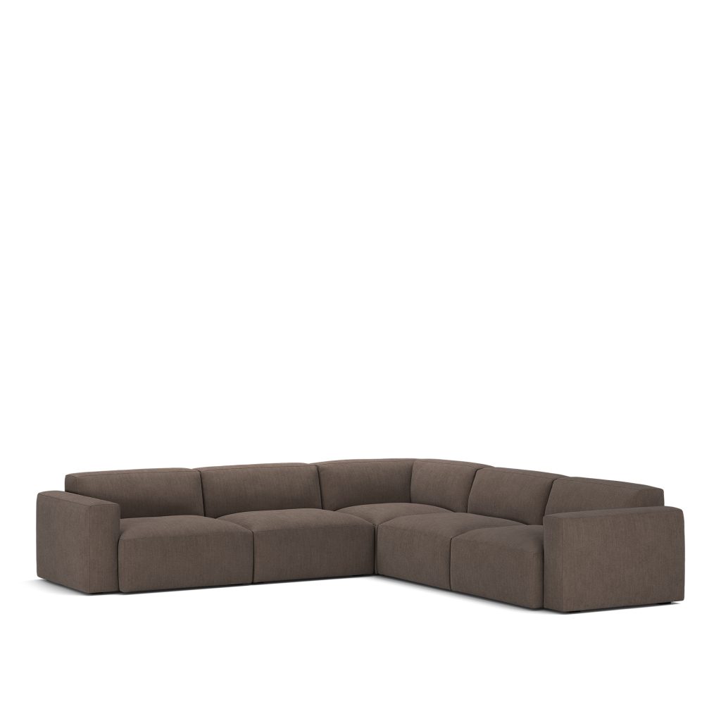 Hörnsoffa – Brick 5-sits Hörn Shadow Mörk Brun Fast klädsel – Brun