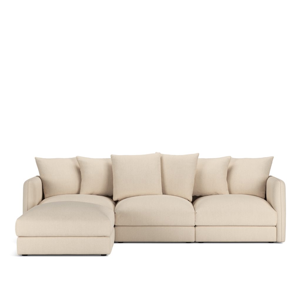 3-sits soffa – Pavarotti 3-sits Med Ottoman Shadow Natur Fast klädsel