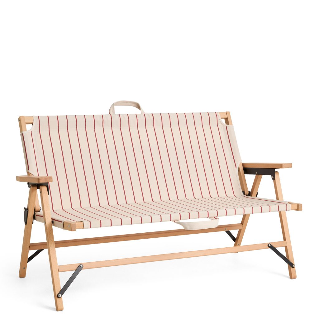 Soffa Utomhus – Utomhus Market Fällbar beige Med Röd Rand