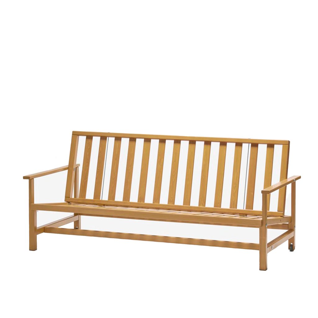 Soffa Utomhus – Klassisk Soffa 3-Sits, Teak – Träfärgad