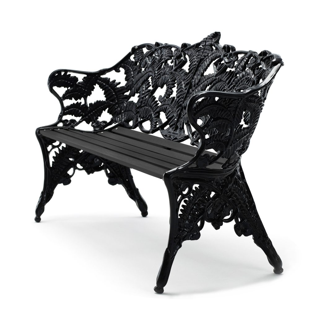 Soffa Utomhus – Klassisk Ormbunkssoffan Svartlaserad Mahogny/Svartlaserad Aluminium