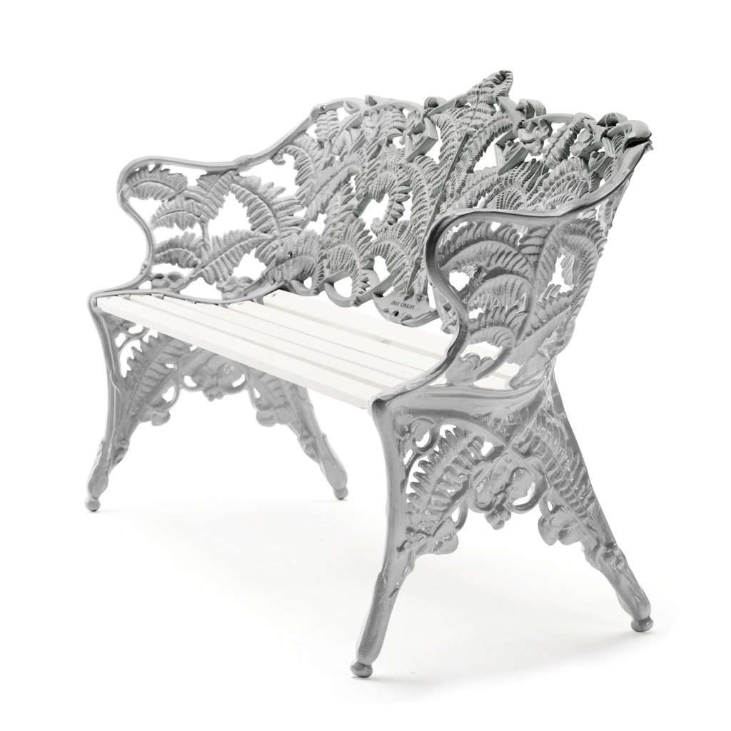 Soffa Utomhus – Klassisk Ormbunkssoffan Vitlackerad Furu/Natur (Aluminium)