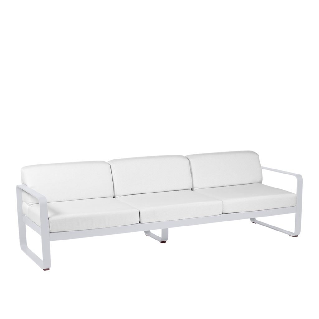 Soffa Utomhus – Bellevie 3-sits Brutet vitt Kuddar, Cotton Vit