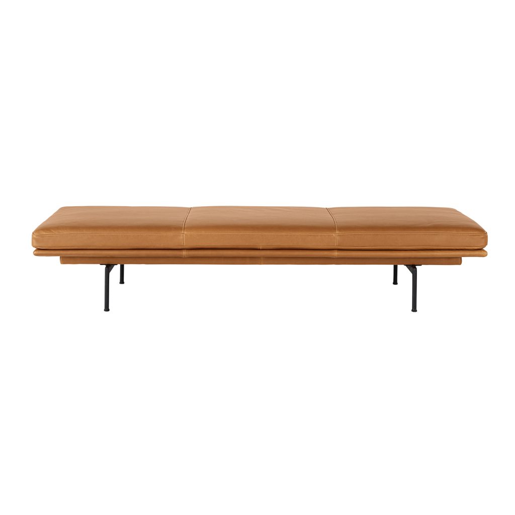 Dagbädd – Outline Dagbädd / Svart Underrede Refine Läder Cognac – Brun