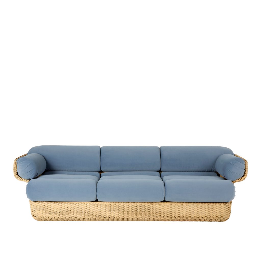3-sits soffa – Basket, Helstoppad, 3-sits Rattan Sunday 002 – Blå
