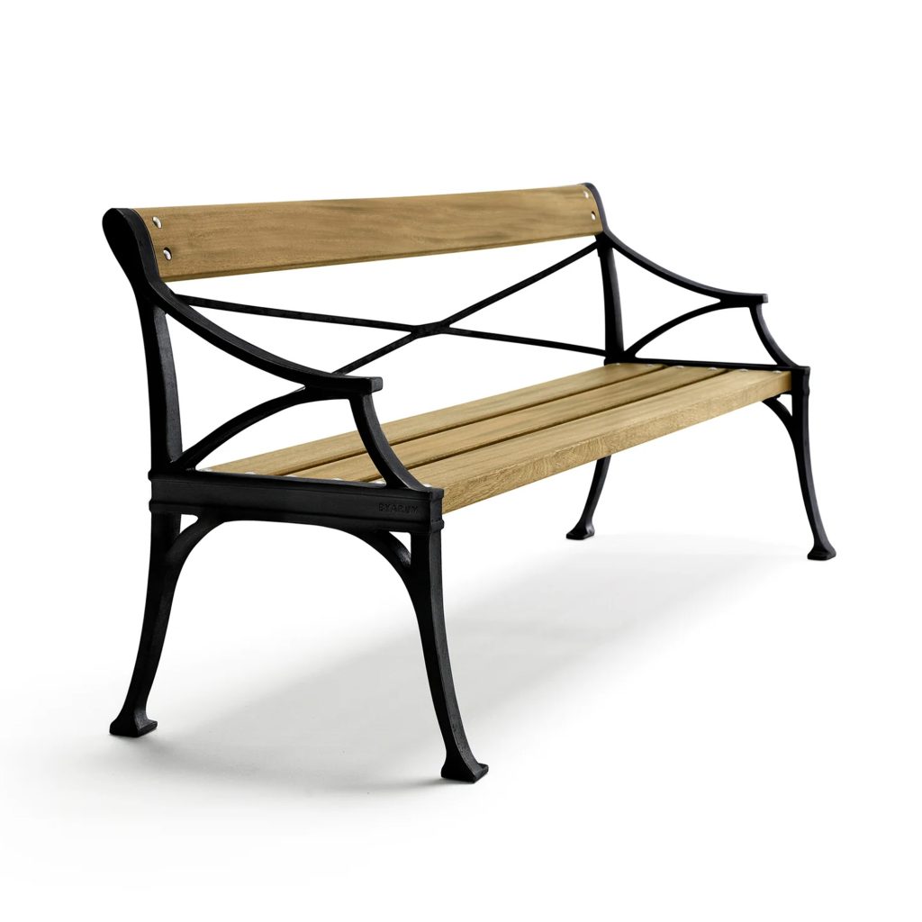 Soffa Utomhus – Soffa Lessebo, Oljad Ek/Svartlackerad Aluminium – Svart