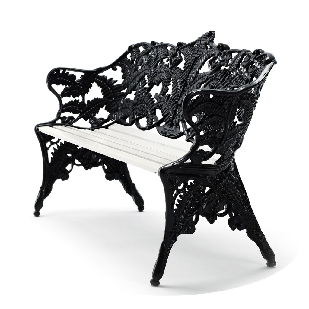 Soffa Utomhus – Klassisk Ormbunkssoffan Vitlackerad Furu/Svartlaserad Aluminium