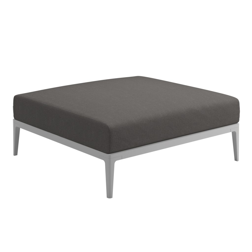 Soffa Utomhus – Grid Lounge Ottoman Vit/Granit
