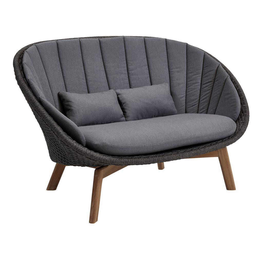 Soffa Utomhus – Peacock 2-sits, Incl. Kudde, Grå – Grå
