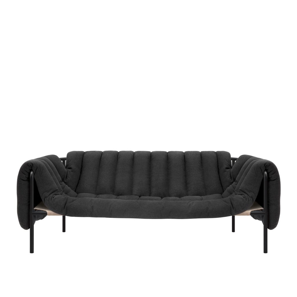 3-sits soffa – Puffy 2,5-sits Antracit/Svart Grå – Svart