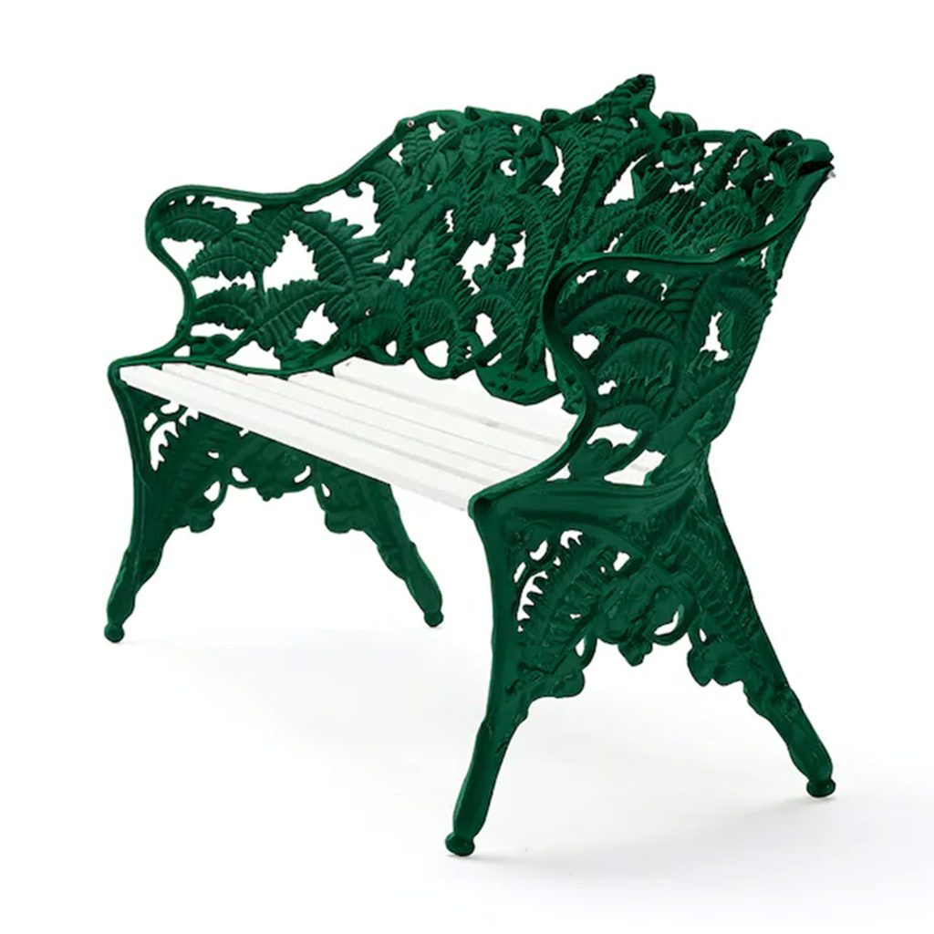 Soffa Utomhus – Klassisk Ormbunkssoffan Grönlackerad Furu/Vitlackerad Aluminium – Vit