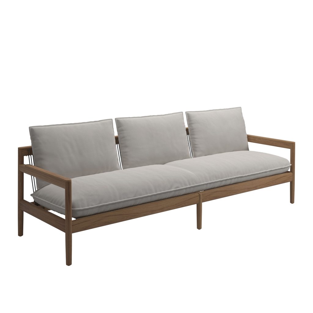 Soffa Utomhus – Saranac 3-sits, Tyg Grade B – Blend Linne