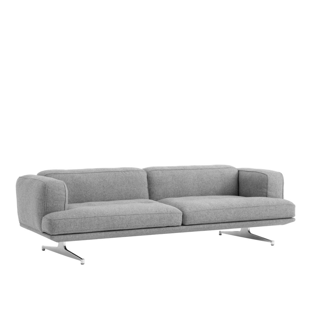 3-sits soffa – Inland AV23 3-sits soffa polerad aluminium ben hallingdal 130 – Grå