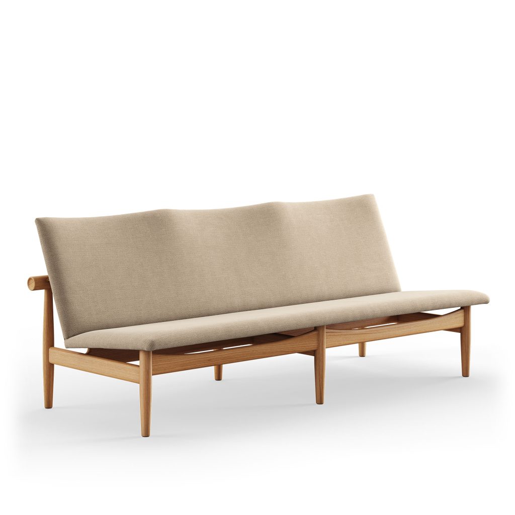 3-sits soffa – Japan 3-sits, Mörk Oljad Ek – Beige