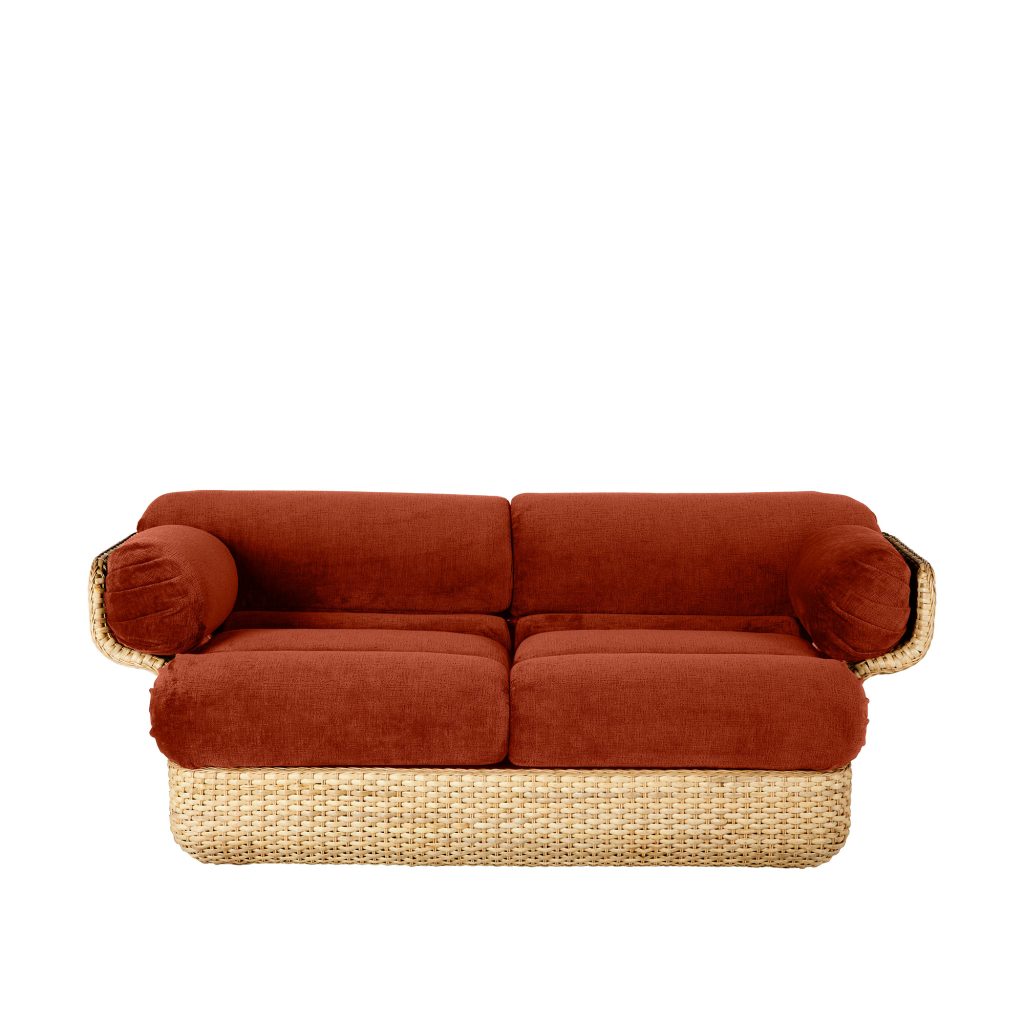 2-sits soffa – Basket, Helstoppad, 2-sits Rattan Belsuede Special FR 133 – Brun